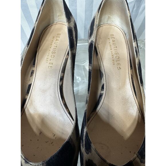 BEAUTIISOLES Leopard Print Suede Pointed Toe Clear Acrylic Heel Sz 8 Club Rave - Picture 6 of 10